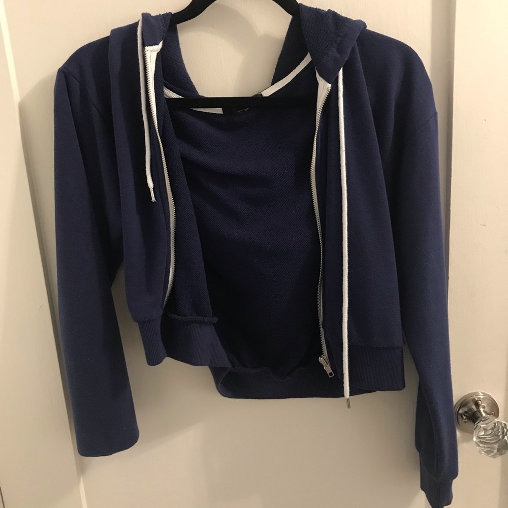 BLUE CROPPED SWEATER (M)